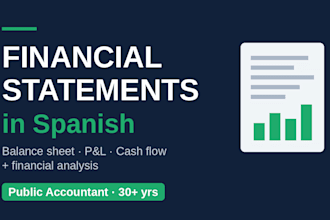 prepare balance sheet, income statement and cash flow in spanish