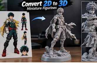 convert 2d images to 3d miniature figurines for 3d printing