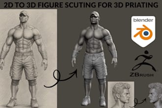 convert 2d images to 3d miniature figurines for 3d printing