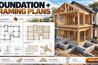 design foundation and framing plans for homes in california, texas