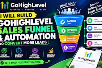 build gohighlevel sales funnel and automation to convert more leads