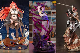 3d print and paint anime figure model action figure statues stl resin printing
