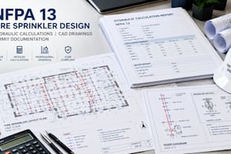 create nfpa 13 sprinkler design and hydraulic calculation drawings