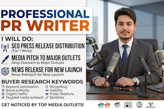 write an SEO press release, media pitch and news release for your business