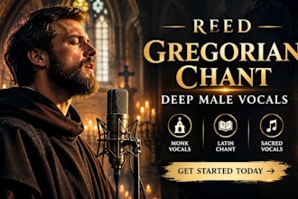 record gregorian chant male vocals, latin chant and monk vocals