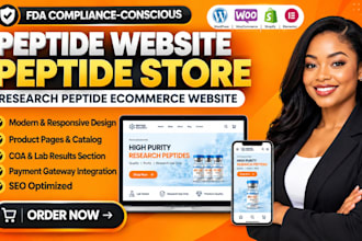 build fda compliant peptide website and research peptide store
