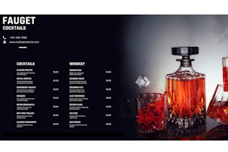 design restaurant menu, digital menu board, qr menu and food branding