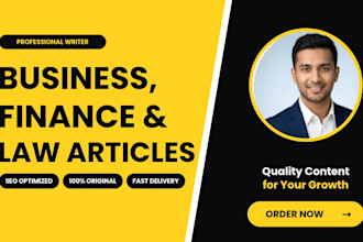 write SEO optimized business and finance articles and blog posts