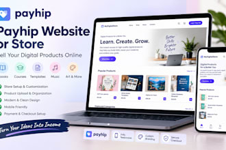 design a payhip website or payhip store to sell digital products online