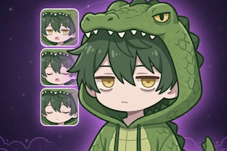 draw a customized pngtuber model avatar in anime style