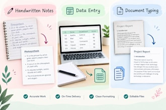 do handwritten, typing, data entry and assignment