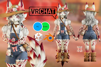 create custom vrchat avatar kemono furry avatar pc quest vr furry character