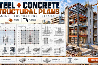 design steel and concrete structural plans in texas, florida