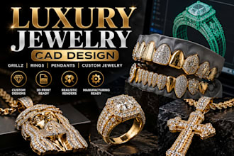 sculpt 3d jewelry cad design, custom grillz diamond jewelry teeth, ring design