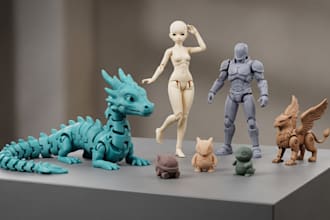 3d articulated model flexi collectible sculptors poseable joint bjd 3mf stl file