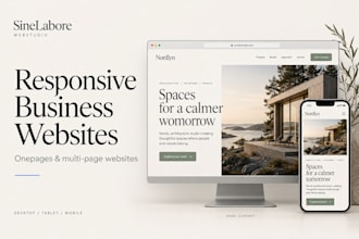 design and build a modern responsive one page business website