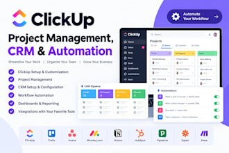 setup clickup project management CRM automation