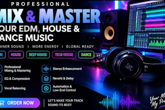 professionally mix and master your edm  house and dance music