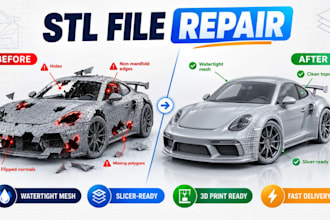 repair stl files, fix 3d scan meshes, and optimize models for 3d printing
