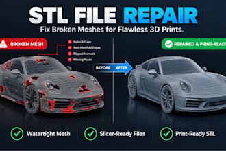 repair stl files, fix 3d scan meshes, and optimize models for 3d printing