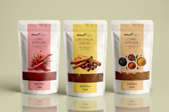 professional product packaging, labels and mockups