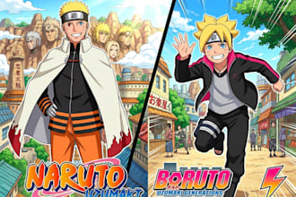 draw you in naruto shippuden or boruto anime style
