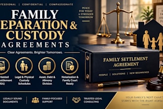 uncontested divorce settlement agreements, legal separation, child custody plans