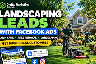 generate landscaping leads, lawn care, tree removal leads with meta facebook ads
