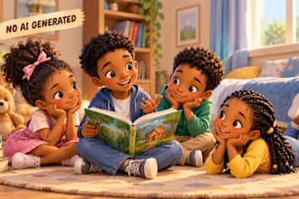 children story book illustration and children book in 3d style