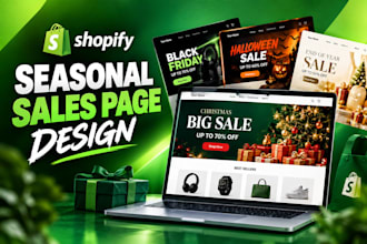 design shopify black friday halloween christmas cyber monday sales landing page