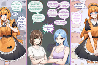 draw a cute nsfw comic, erotic comic, sfw comic in any style