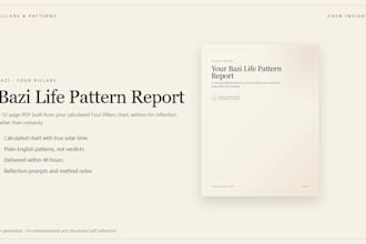 create a bazi four pillars life pattern report PDF