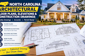 draw north carolina architectural floor plans, elevations construction drawings