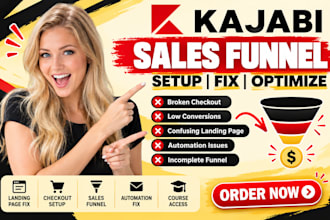 setup checkout funnel kajabi sales funnel fix course landing page