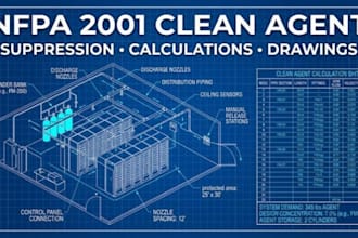 do nfpa2001 clean agent fire suppression design and drawings