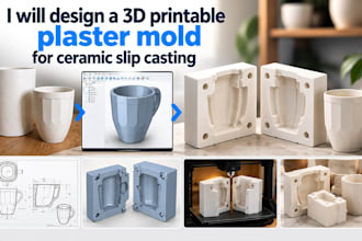 design a 3d mold 3d printable plaster mold for ceramic slip casting