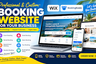 create event rental hotel reservation vacation tour wix bookingkoala website