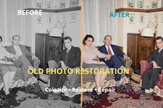 repair damaged old photos and upscale image quality