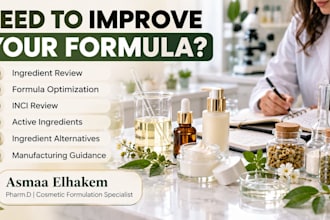 review, improve or formulate your skincare product