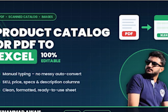 transcribe the product catalog or PDF into editable excel