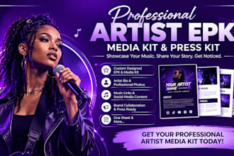 design a professional artist epk media kit press kit and one sheet