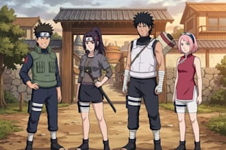 draw you in naruto, jojo, dragonball, one piece, bnha, more