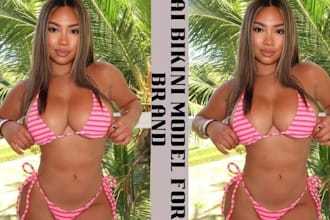 create realistic ai bikini fashion model and swimwear image and videos lifestyle