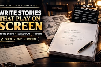 write and edit movie script writing, screenplay, film script, tv pilot