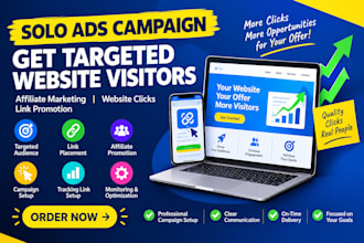 do solo ads campaign traffic affiliate marketing website clicks link promotion