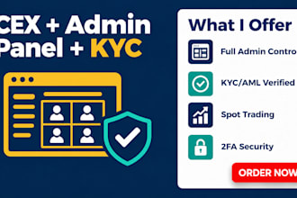develop centralized crypto exchange with admin panel kyc