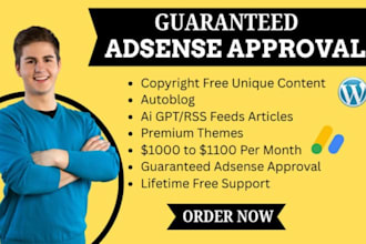 design wordpress site for google adsense approval
