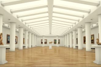 architect interior art space,cgi exhibition hall,3d museum showroom,walkthrough