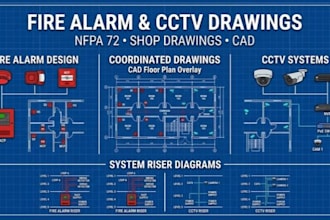 design fire alarm and cctv shop drawings