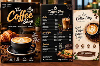 design modern coffee shope poster cafe menu and flyer